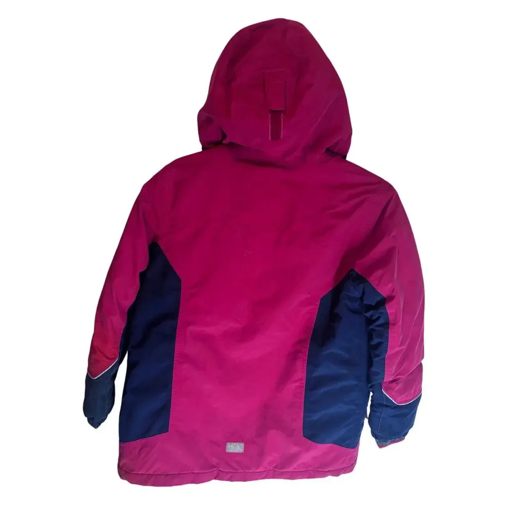 Lands' End Squall Jacket Kids 10–12 Red Black Waterproof Fleece Lined Insulated